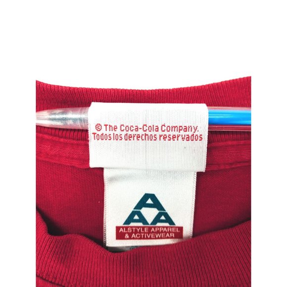 Vintage Coca Cola T-Shirt XL Collage Logo Red Snack Alstyle Barqs Fresca Sprite - Picture 5 of 9